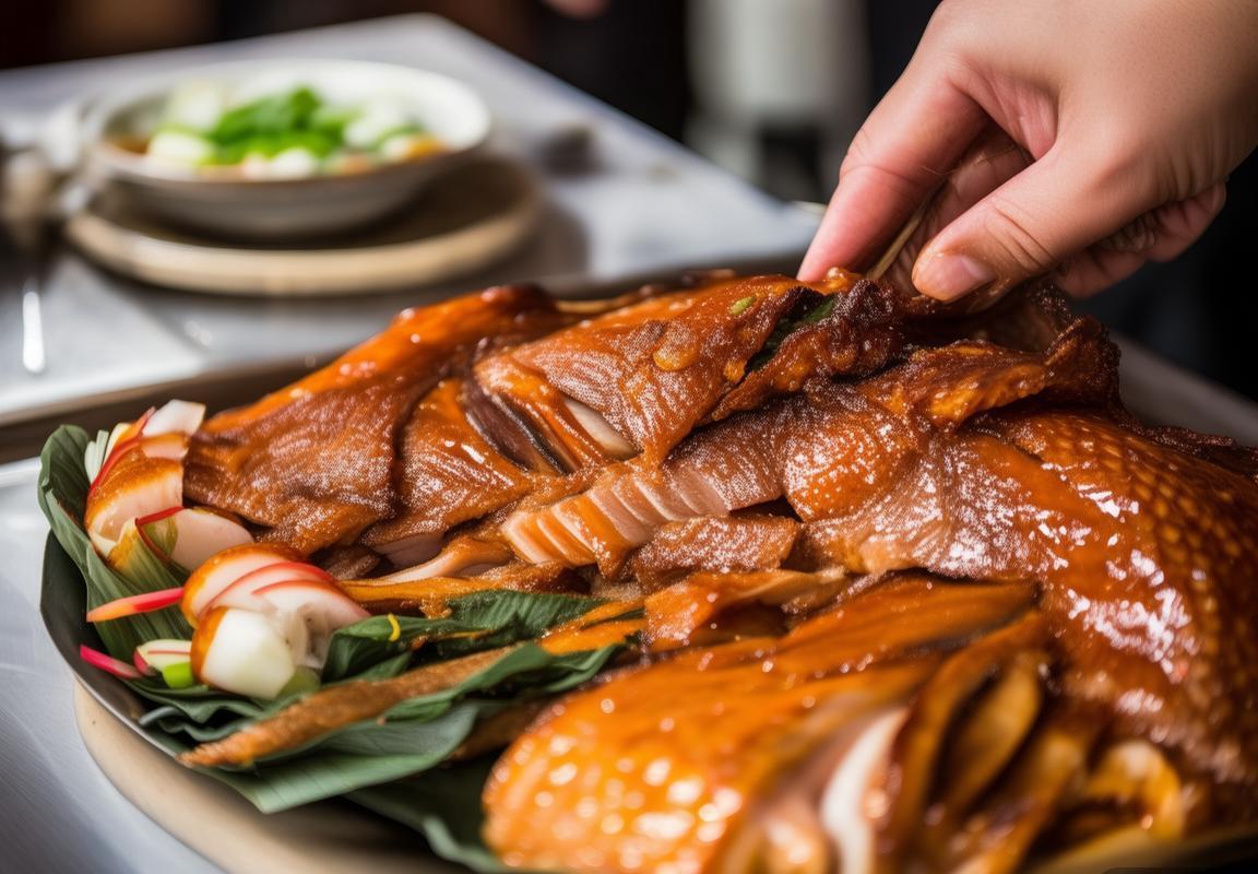 余霜与FLY队员分享北京传统美食：北京烤鸭和驴打滚